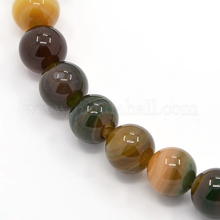 Chapelets de perles en agate à rayures naturelles/agates à bandes G-G582-4mm-09-1