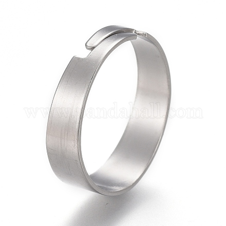 Adjustable 201 Stainless Steel Plain Band Rings STAS-P249-26A-P-1
