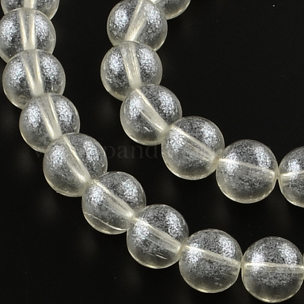 Chapelets de perles en verre peinte par pulvérisation transparent X-DGLA-R050-8mm-02-1