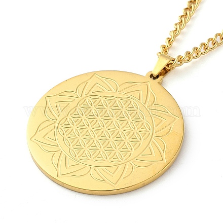 Ожерелья с подвесками из нержавеющей стали 304 NJEW-H034-03G-1