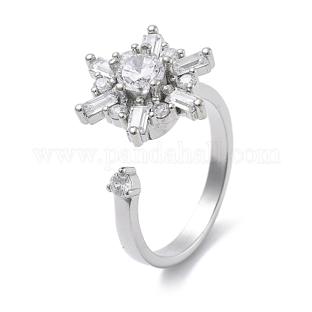 Снежинка вращающиеся открытые манжеты кольца для женщин&nbsp;LS-RJEW-S402-11P-1