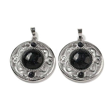 Синтетический синий авантюрин подвески G-Q158-03J-1