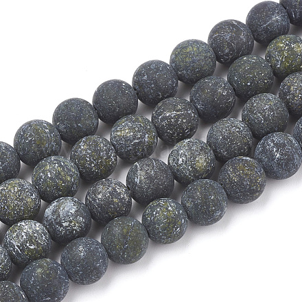Perles en pierre de serpentine naturelle / dentelle verte G-T106-085-1