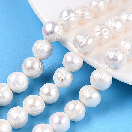 Fili di perle di perle d'acqua dolce coltivate naturali PEAR-N013-10D-1