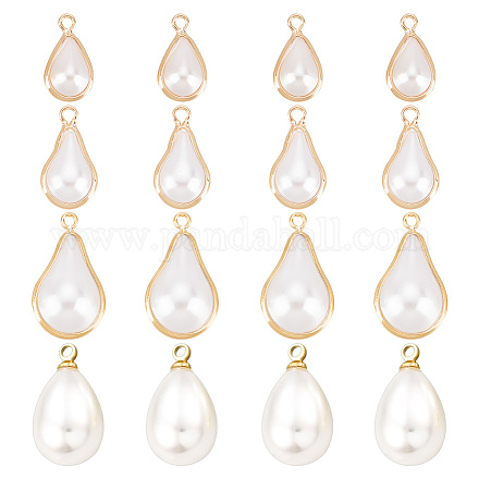 Benecreat 16 pz 4 pendenti in plastica abs imitazione perla stile KK-BC0009-40-1