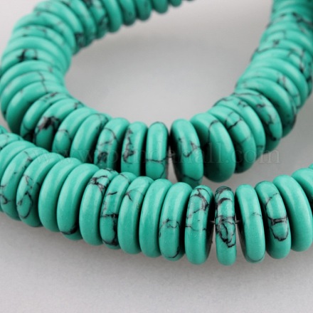 Synthetic Turquoise Heishi Beads Strands TURQ-O001-12x3mm-02-1