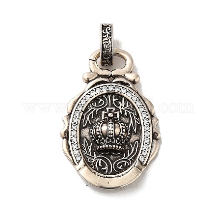 Rack Plating Brass Micro Pave Cubic Zirconia with Sea shell Pendants KK-Q795-15A-AS-1