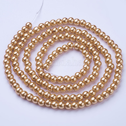 Chapelets de perles en verre nacré HY-6D-B48-1