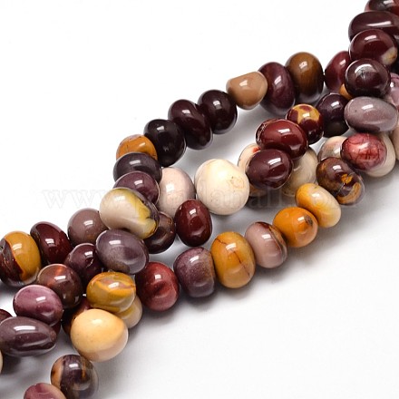 Chapelets de perles de pierres précieuses mokaite naturel pépites G-J337-28-1