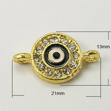 Alloy Rhinestone Links Connectors RB-S016-3G-1