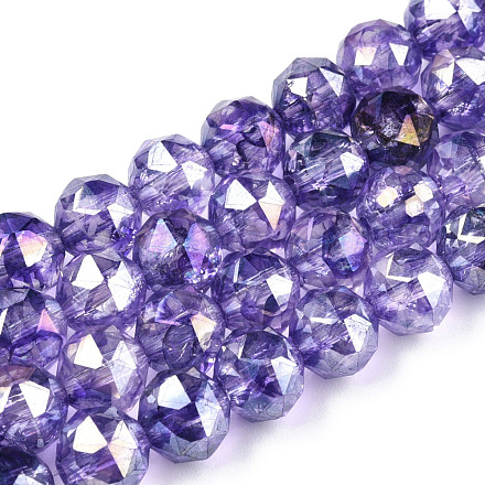 Прозрачные стеклянные бусины гальваническим пряди EGLA-N006-077D-1