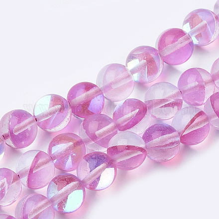 Synthetic Moonstone Beads Strands G-S283-6mm-13A-1