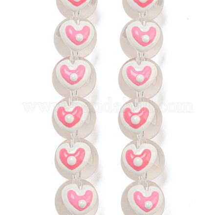 Прозрачное стекло с эмалевыми бусинами GLAA-N0028-04B-1