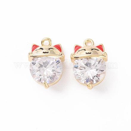 Brass Micro Pave Cubic Zirconia Charms KK-N231-130-NF-1