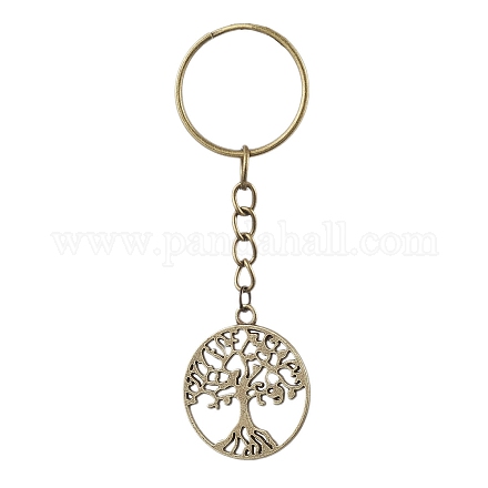 Lebensbaum-Schlüsselanhänger aus Legierung im tibetischen Stil KEYC-JKC00693-01-1