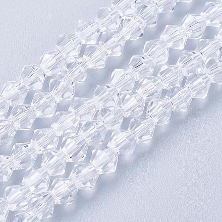 Perles en verre toupie claires X-GLAA-S026-07-1
