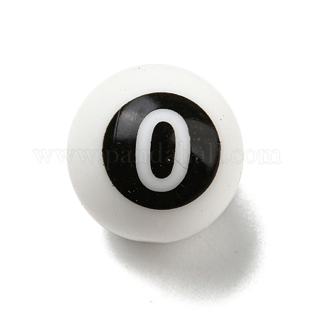 Round with Black Number 0 Silicone Beads SIL-R013-01A-1