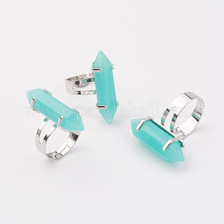 Bala anillos de cristal RJEW-P120-B10-1