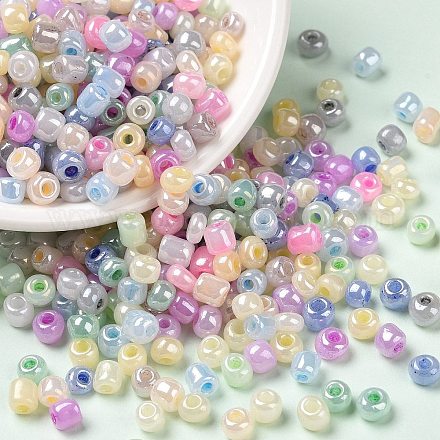 Couleurs opaques perles de rocailles en verre lustré SEED-A030-11C-1