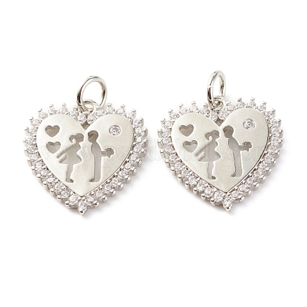 Кулоны из латуни с микропаве ZIRC-P094-19P-RS-1