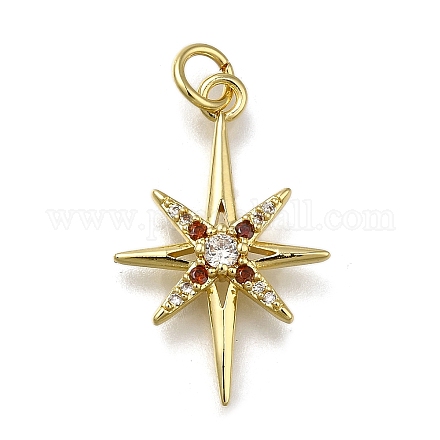 Латунные микропаве прозрачные подвески с фианитом ZIRC-I070-009G-1