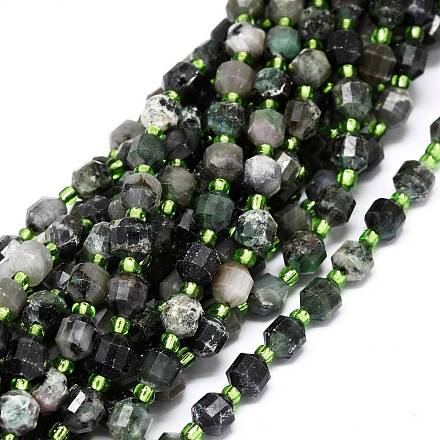 Fili di perle di quarzo smeraldo naturale G-O201B-39-1