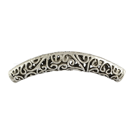 Tibetan Style Alloy Curved Tube Beads TIBEB-44-AS-NR-1