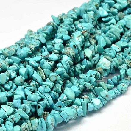 Brins de perles de howlite naturelles teints en copeaux X-G-L454-06-1