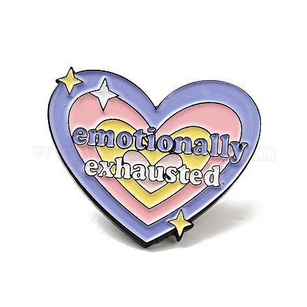 Corazón con palabra emocionalmente agotado pin de esmalte JEWB-G018-11B-EB-1