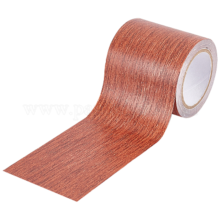 Gorgecraft不織布模造木目粘着テープ  クルミの木の穀物修理テープパッチ  フラット  サドルブラウン  57mm  約4.57m /ロール DIY-GF0005-14B-1