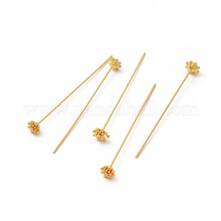 Brass Flower Head Pins KK-A178-09G-1