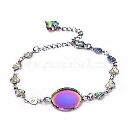 Fabrication de bracelet en acier inoxydable couleur arc-en-ciel 304 STAS-L248-004M-1