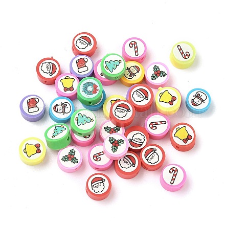 Печатные бусины из полимерной глины ручной работы CLAY-I016-08C-1