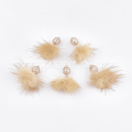 Decorazioni pendenti con nappine in pelliccia di visone sintetico FIND-T050-14-1