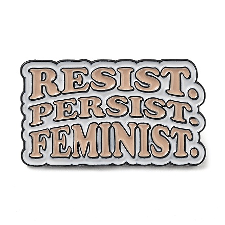 Word Resist Persist Femenist Enamel Pins JEWB-Q034-01G-1