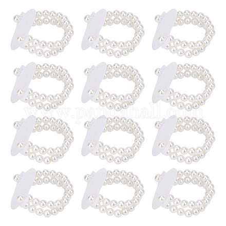 Braccialetti elasticizzati in plastica con perle imitazione FIND-NB0001-22-1