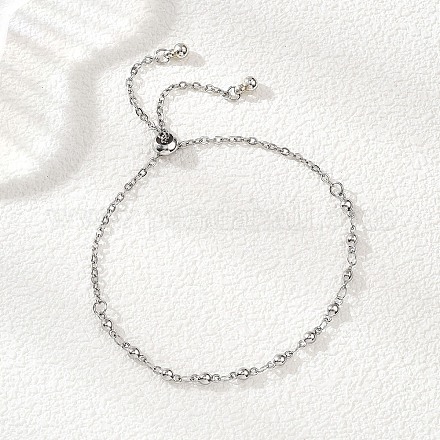 Браслеты-слайдеры из нержавеющей стали 304 и цепочек с звеньями для женщин BJEW-JB12858-02-1