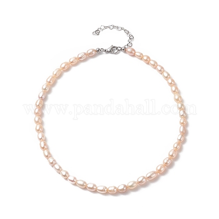Collar de perlas naturales para mujer NJEW-JN04188-01-1