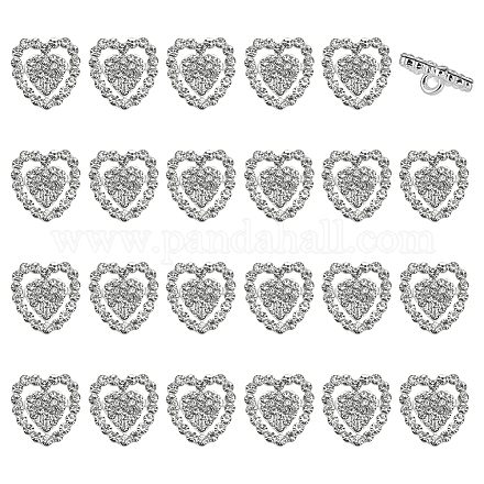 24 шт. стеклянные пуговицы со стразами BUTT-FG0001-51-1