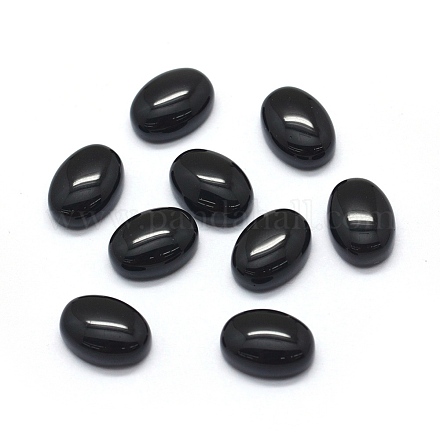 Natural Black Agate Cabochons G-O175-26B-1