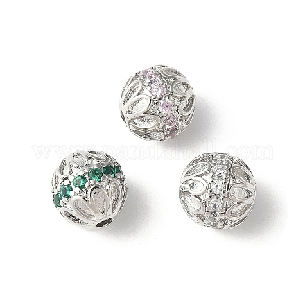 Латунные микро проложить кубического циркония бусы KK-U067-05P-1