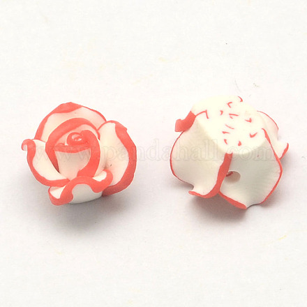 Handmade Polymer Clay 3D Flower Beads CLAY-Q198-12mm-03-1