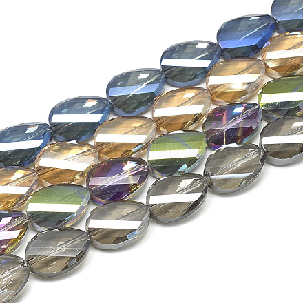 Chapelets de perles en verre électroplaqué EGLA-S161-M-1