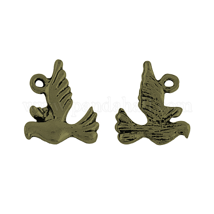 Tibetan Style Alloy Bird Pendants TIBEP-2802-AB-FF-1