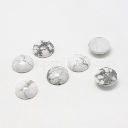 Cabochons de pierre gemme en howlite naturelle X-G-T020-10mm-01-1