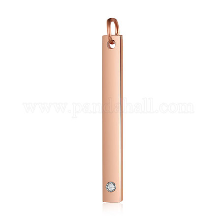 201 Stainless Steel Bar Tag Pendants STAS-S105-T608D-3-3-1