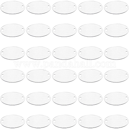 BENECREAT 30 Pack Oval Aluminum Blank Tags with 2 Holes FIND-BC0002-57-1