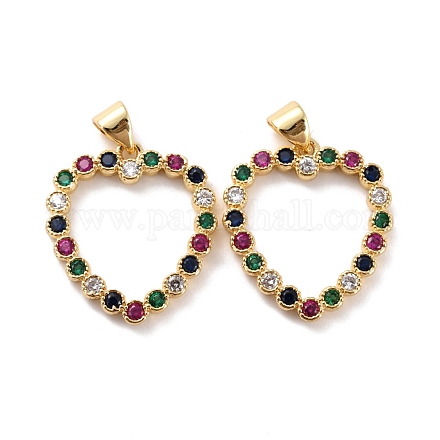 Кулон из латуни с прозрачным кубическим цирконием ZIRC-Z018-19G-1