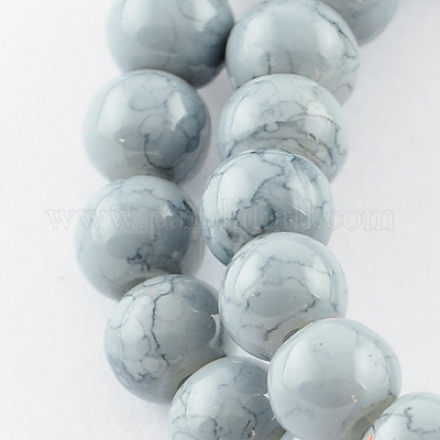 Spray Painted Glass Bead Strands GLAD-S075-6mm-72-1