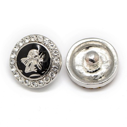 Alloy Rhinestone Buttons SNAP-A010-01P-NR-1